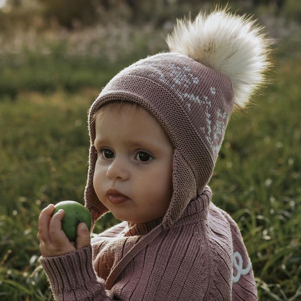 Hovedbilde Tykk ull lue Shetli, støvrosa